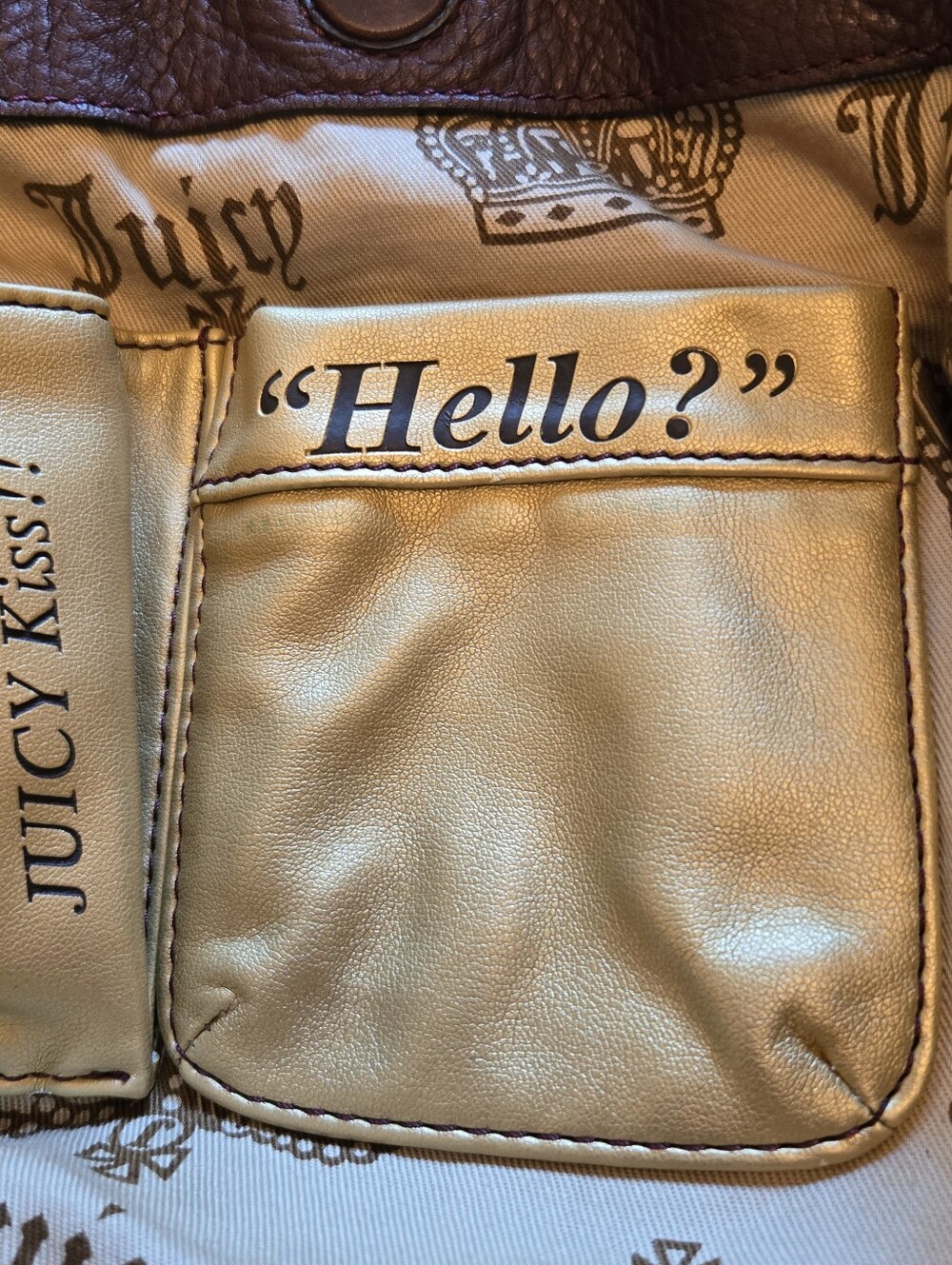 Juicy Couture Y2K Brown Leather Purse Bag - Picture 8 of 11